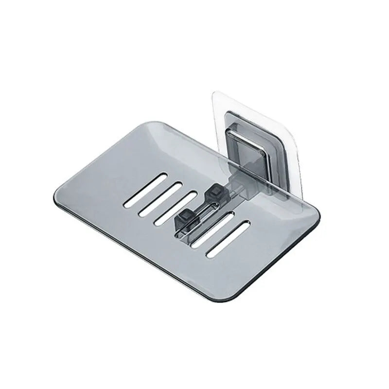 2pcs Transparent Seamless Soap Dish, Wall-mounted Crystal Soap rack