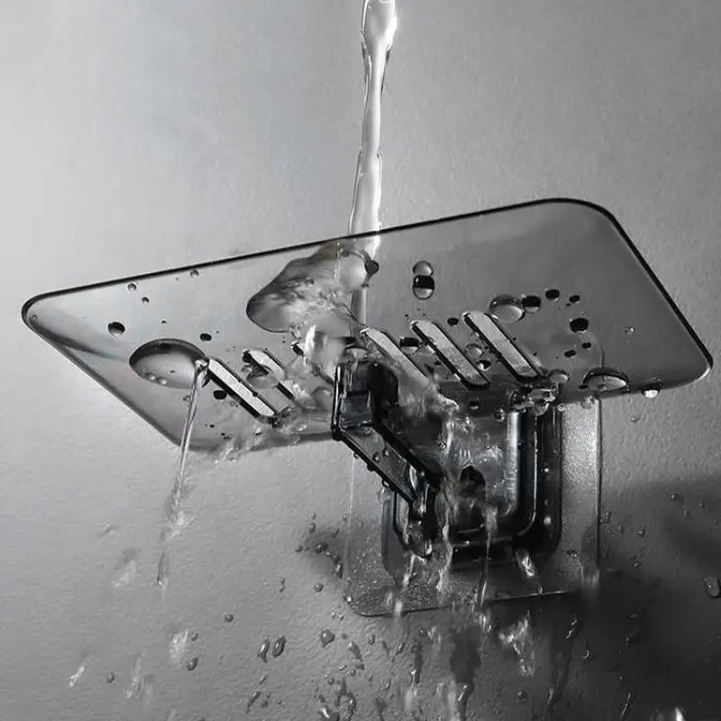 2pcs Transparent Seamless Soap Dish, Wall-mounted Crystal Soap rack