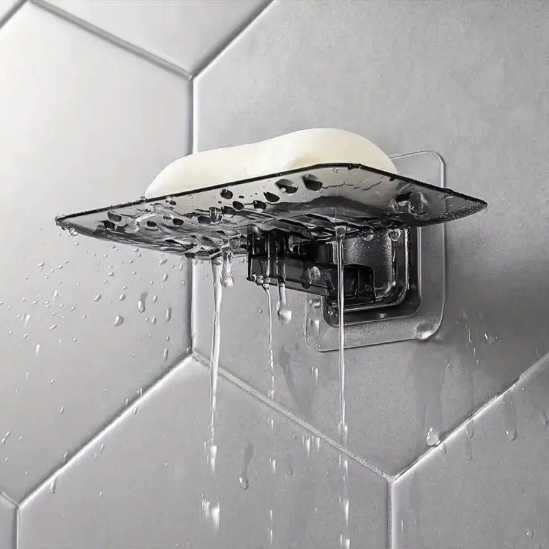 2pcs Transparent Seamless Soap Dish, Wall-mounted Crystal Soap rack