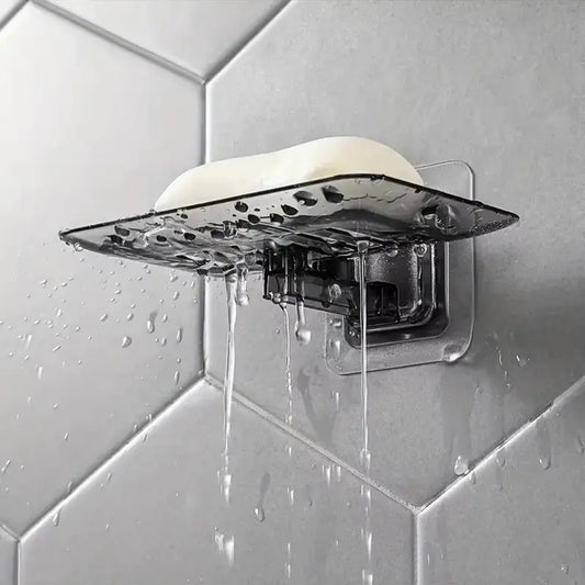 2pcs Transparent Seamless Soap Dish, Wall-mounted Crystal Soap rack
